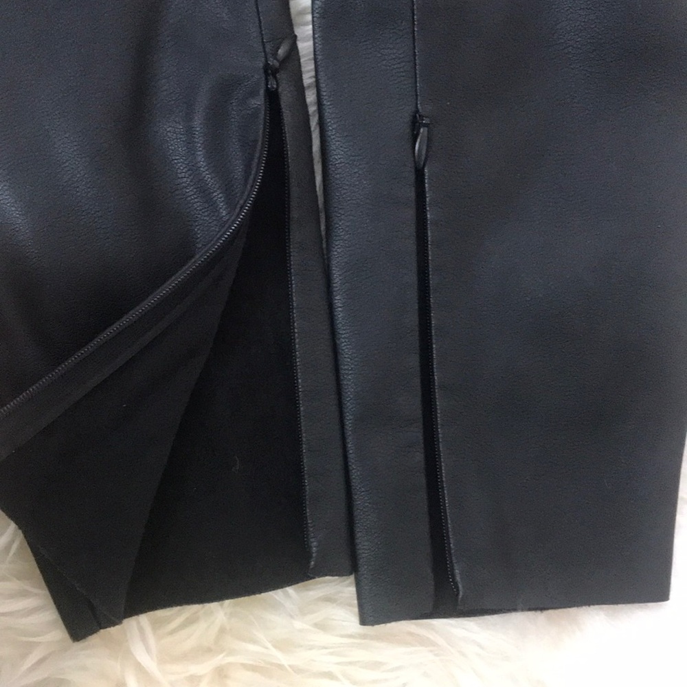 Zara Faux Leather Moto Pants - Picture 6 of 8
